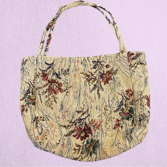 Vintage floral tapestry slouchy tote bag - Picture 2 of 8